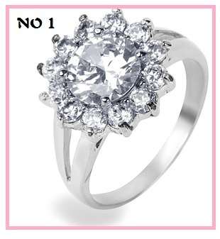 *** 925 STAMPED SILVER PLATED ROUND CUT CRYSTAL RING**R350.00 VALUE**