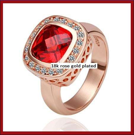 ***18K ROSE GOLD PLATED RING WITH AUSTRIAN CRYSTALS***350.00 VALUE***