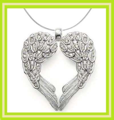FREE SHIPPING***925 STAMPED SILLVER PLATED ANGEL WING HEART PENDANT & CHAIN***R350.00 VALUE***