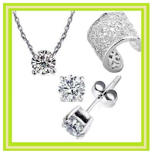 FREE SHIPPING**3-7 WORKING DAYS FOR DELIVERY** 925 STAMPED SILVER PLATED JEWELLERY SET***R450 VALUE