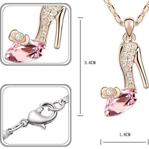 REDUCED SHIPPING ** STUNNING CRYSTAL SHOE PENDANT AND CHAIN