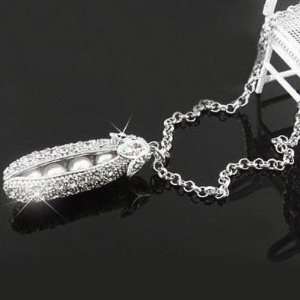 REDUCED SHIPPING ** GOLD PLATED PEAS IN POD PENDANT WITH RHINESTONES AND 76cm CHAIN