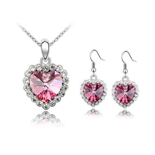 REDUCED SHIPPING***JEWELLERY SET, NECKLACE AND EARRINGS WITH AUSTRIAN GLASS CRYSTALS