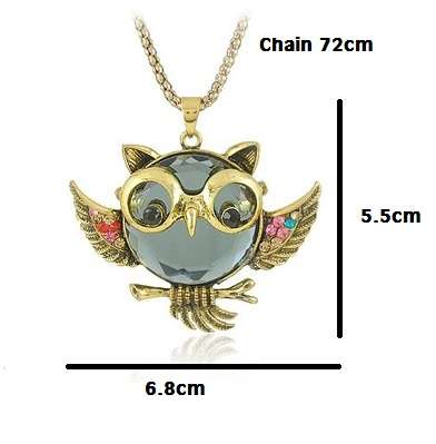 REDUCED SHIPPING***GORGEOUS CRYSTAL OWL NECKLACE