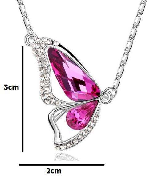 REDUCED SHIPPING **BUTTERFLY CRYSTAL NECKLACE