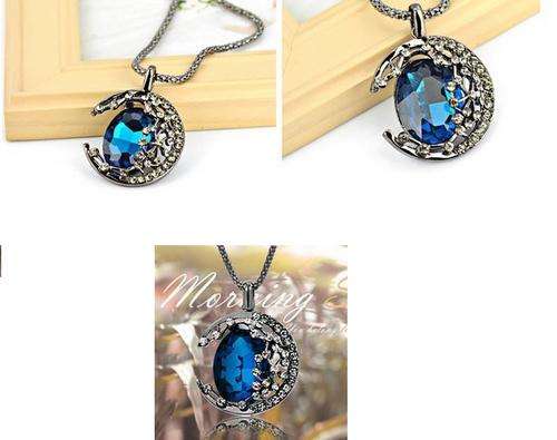 REDUCED SHIPPING***STUNNING MOON AND STARS NECKLACE WITH 63CM CHAIN