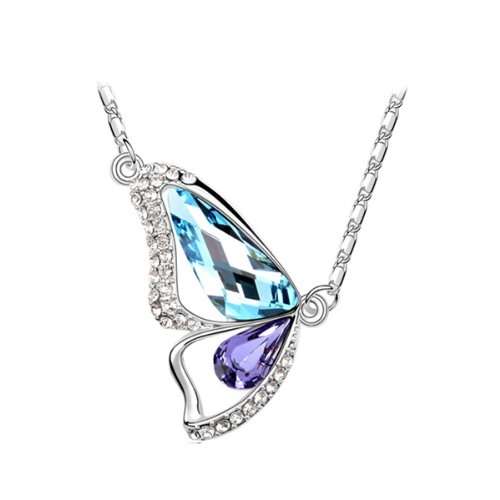 REDUCED SHIPPING **BUTTERFLY CRYSTAL NECKLACE