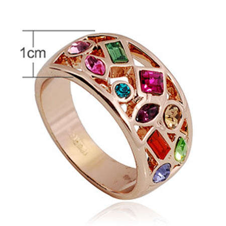 POSTAGE ONLY R35.00 ***18K ROSE GOLD PLATED CRYSTAL RING***