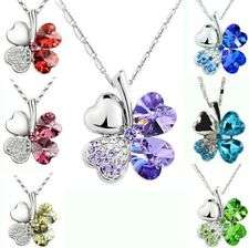 POSTAGE ONLY R35.00*** 925 STERLING SILVER FILLED 4 LEAF CLOVER NECKLACE***8 COLORS TO CHOOSE FROM