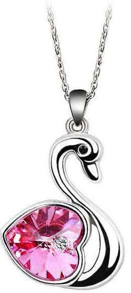 POSTAGE ONLY R35.00***PINK CRYSTAL SWAN NECKLACES***IDEAL TO RESELL