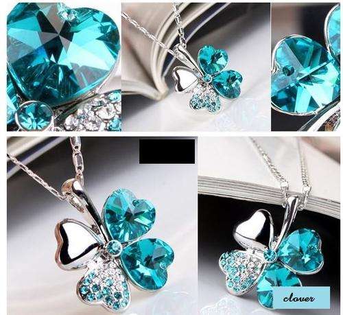 POSTAGE ONLY R35.00***SILVER FILLED 4 LEAF CLOVER NECKLACE***