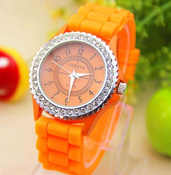 POSTAGE ONLY R55.00 ***GENEVA RHINESTONE SILICONE WATCH***