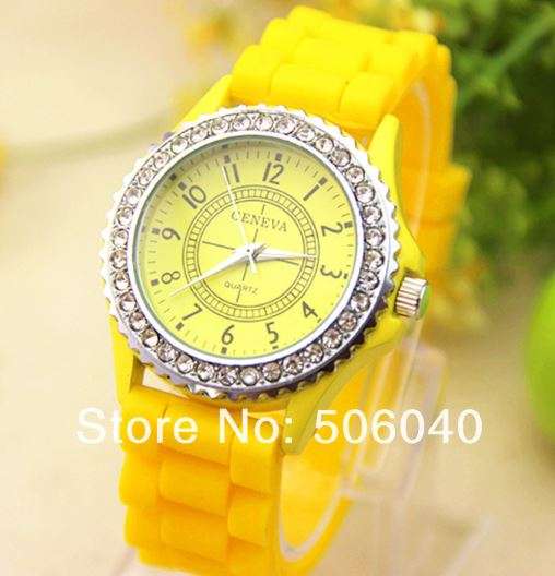 POSTAGE ONLY R55.00 ***GENEVA RHINESTONE SILICONE WATCH***