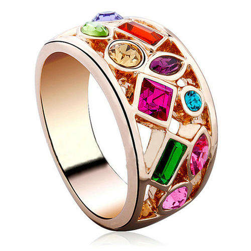 **POSTAGE R55.00 ADDITIONAL ITEMS FREE***18K GOLD PLATED AUSTRIAN CRYSTAL RING***SIZE 7***