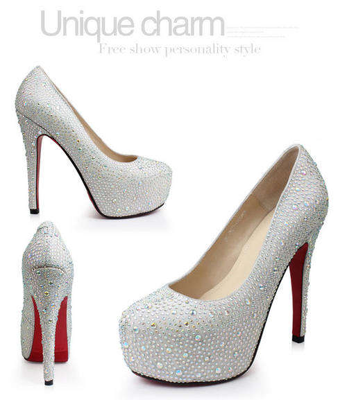 Wedding / Party Ladies Crystal Rhinestone Super High Heel