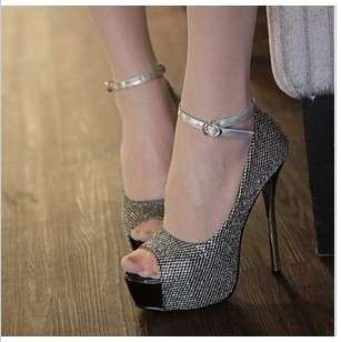 Elegant Ladies Pattern Peep Toe Super High Heel - 3 color
