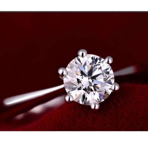 Cubic Zirconia Solitaire Ring 925 Sterling Silver