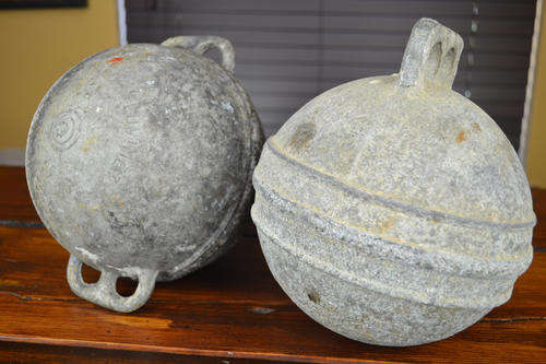 2 genuine metal buoys. Sold as a pair