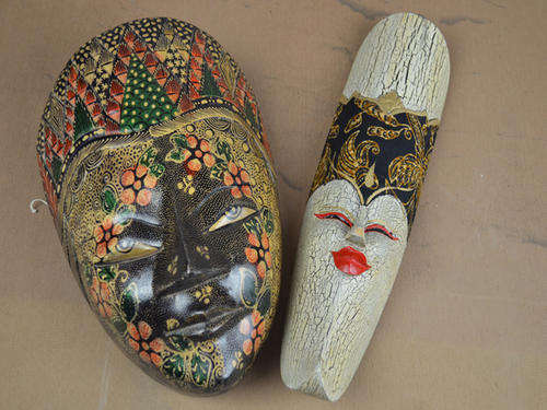 Two unique Bali Style Wooden Masks
