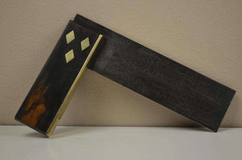 Elliot Lucas wood, brass and metal 90 degree square