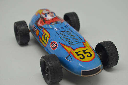 Tin Litho Race Car No 55 STP Champion - Superb vintage toy