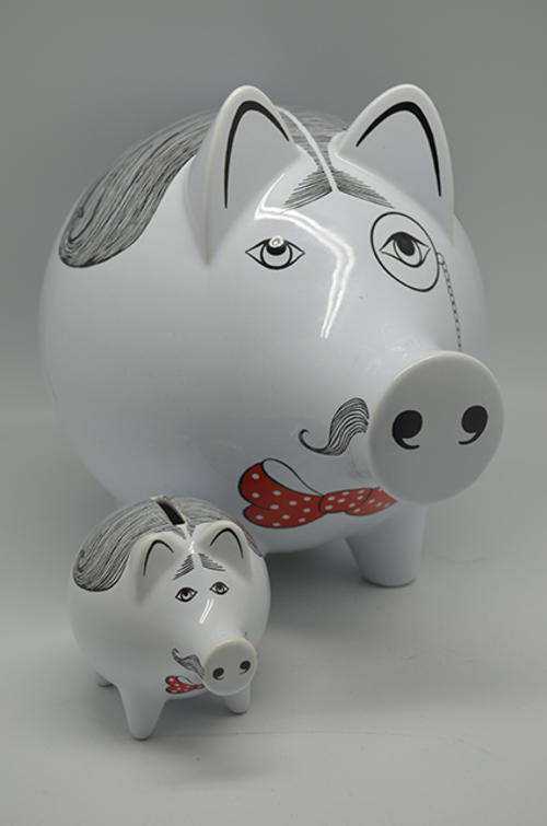 PAIR OF WAECHTERSBACH PIGGY BANKS