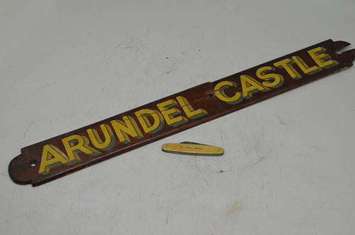 Original Arundel Castle name plate and penknife. Circa 1950