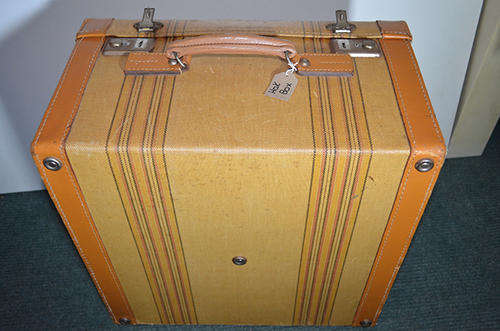 Large square fabric covered Hatbox