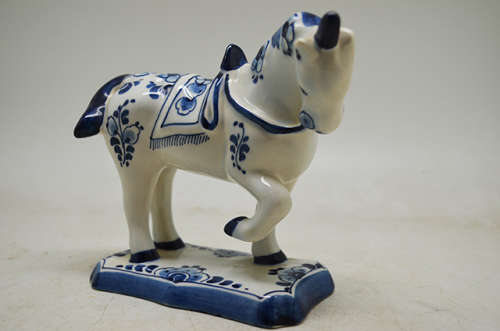 Horse by Delft. Marked Blaauw Handpainted Holland