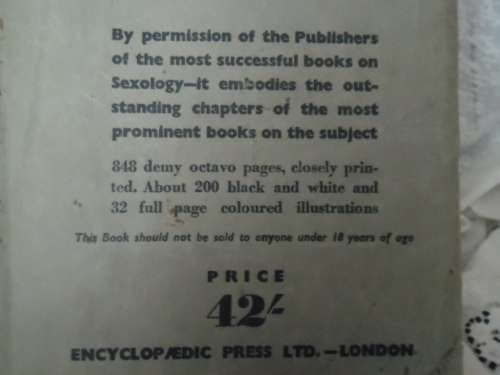 Not for the prudish ......The Encyclopaedia of Sex Practice. Norman Haire. 1958 Reprint.