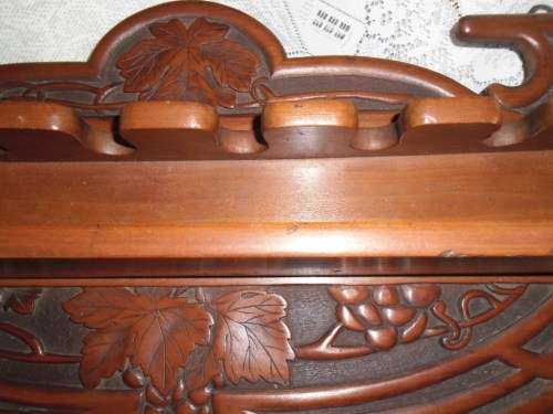 Vintage Wood Pipe Rack Display Stand Holds 8 Tobacco Pipes