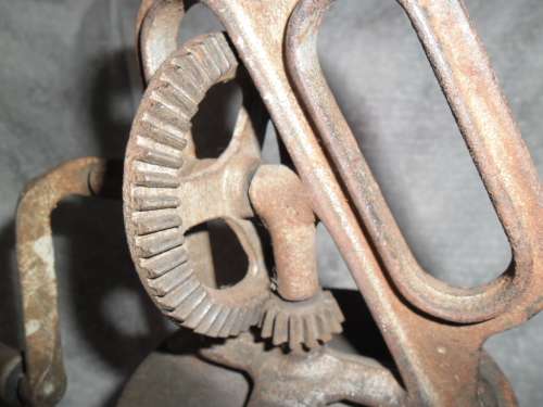"Dandy" glass and cast metal butter churn
