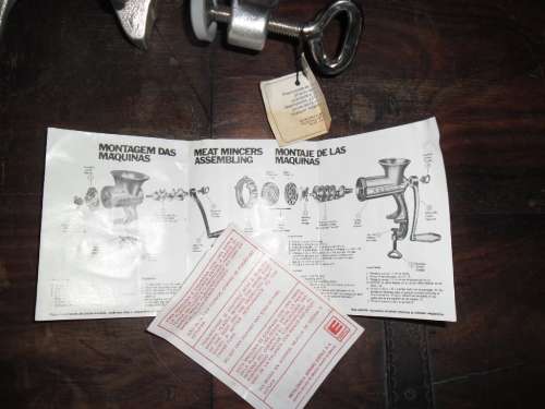Heavy duty Eberle cast aluminum #8 meat and vegetable grinder in original box