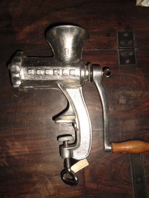 Heavy duty Eberle cast aluminum #8 meat and vegetable grinder in original box