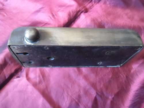 Vintage South African (Bilingual) Brass Coin Operated Public Toilet Door Lock.