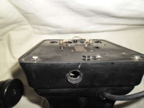 1930's Bakelite Siemens Brothers rotary dial wall mounted telephone. Patent 328926.