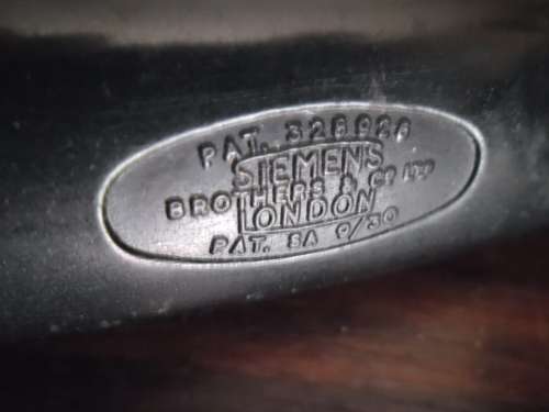 1930's Bakelite Siemens Brothers rotary dial telephone. Patent 328926.
