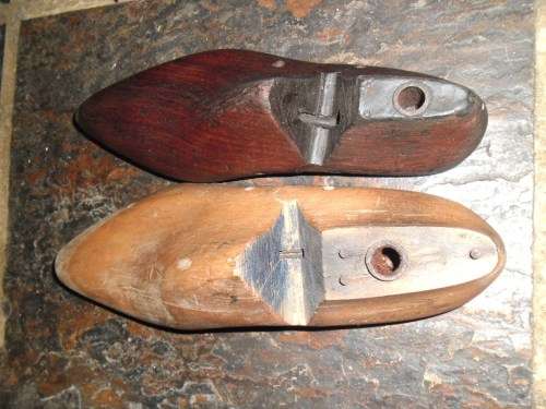 2 gorgeous vintage wooden shoe forms.