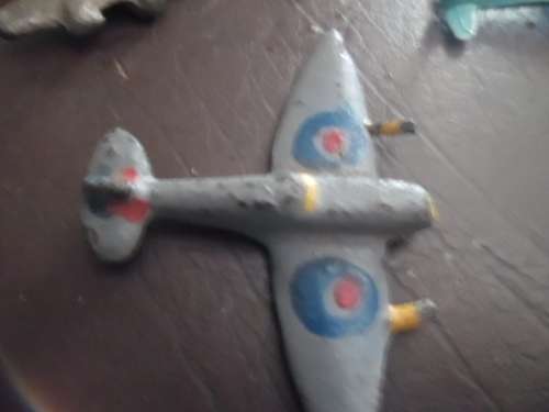 3 vintage cast metal toy airplanes