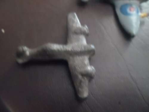 3 vintage cast metal toy airplanes