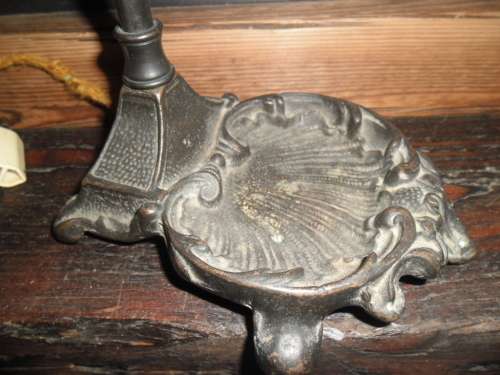 Cast brass Art Nouveau lamp base. Marked Ges Gesch