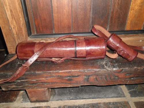 WW1 era  Parker-Hale brass Army Signalling leather clad, three draw telescope. Tel 6