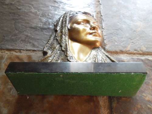 Bronze Art Deco Madonna sculpture.