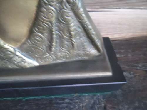 Bronze Art Deco Madonna sculpture.