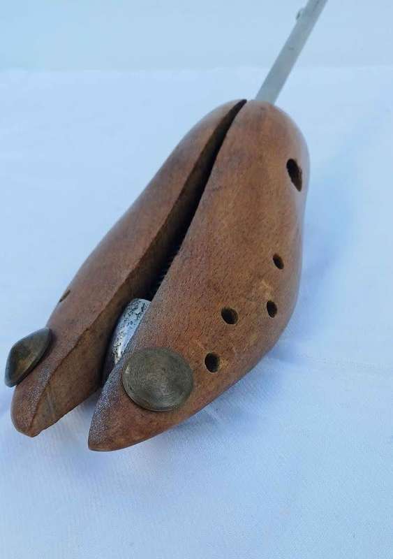 Vintage Wooden Shoe Stretcher with Mechanism