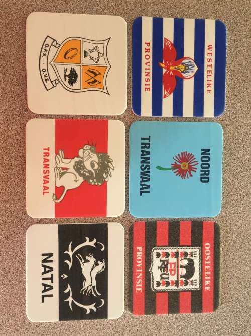 SA Provincial Rugby Foam Coasters set of 6