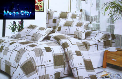 6 PCE SOFT COTTON DUVET COVER SET - QUEEN SIZE BED