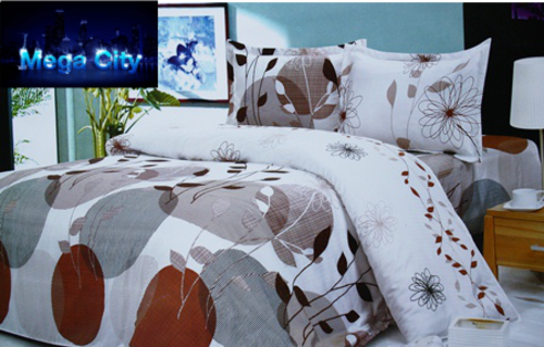 6 PCE SOFT COTTON DUVET COVER SET - QUEEN SIZE BED