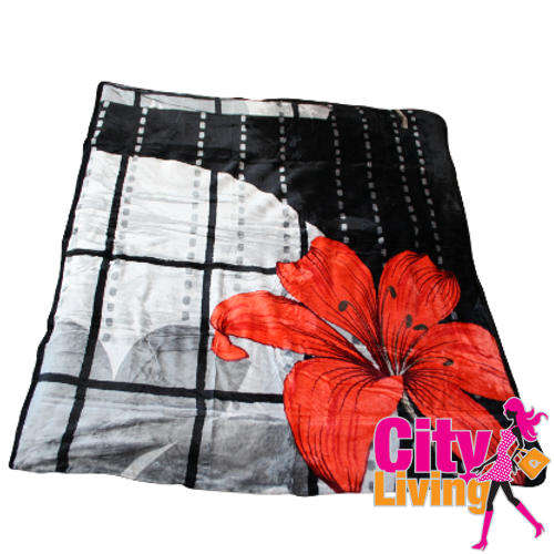 Bright Red Flower Print