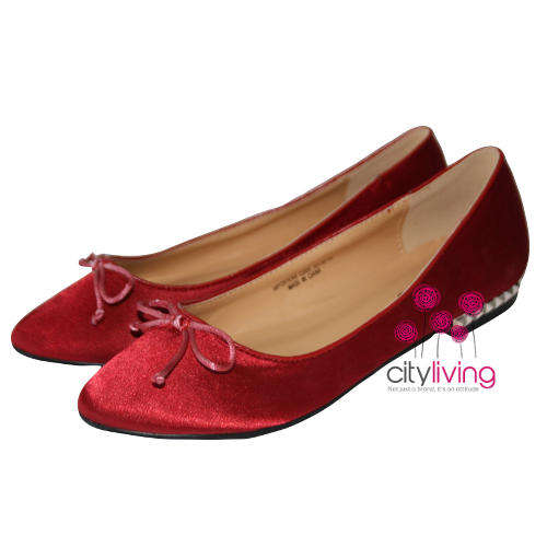 Vogue Bow Pump - Red Wine -Size 4